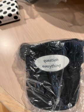 Black 'Question Everything' Beanie Hat - Unbranded